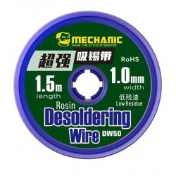 Стрічка для випаювання Mechanic DW50 1015, ш. 1,0 мм, д. 1,5 м Стрічка для випаювання Mechanic DW50 1015, ш. 1,0 мм, д. 1,5 м