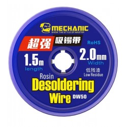 Стрічка для випаювання Mechanic DW50 2015, ш. 2,0 мм, д. 1,5 м Стрічка для випаювання Mechanic DW50 2015, ш. 2,0 мм, д. 1,5 м