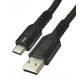 Кабель Type-C - USB, Hoco U110, в тканевой оплетке, 1,2 метр, 3А, черный