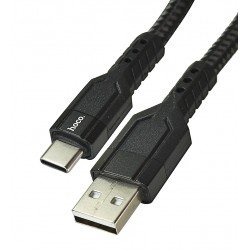 Кабель Type-C - USB, Hoco U110, у тканинному обплетенні, 1,2 метр, 3А, чорний Кабель Type-C - USB, Hoco U110, у тканинному обплетенні, 1,2 метр, 3А, чорний