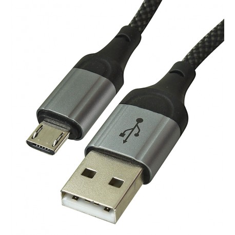 Кабель Micro-USB - USB, Hoco X102, в тканевой оплетке, 1 метр, 2,4А, черный