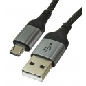 Кабель Micro-USB - USB, Hoco X102, в тканевой оплетке, 1 метр, 2,4А, черный