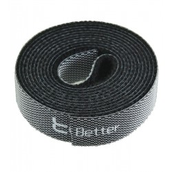 Стяжка липучка для проводів Toocki, 10 мм x 1 м, чорний