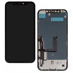Дисплей для Apple iPhone XR, черный, с рамкой, оригинал (переклеенное стекло), с пластиками камеры и датчика приближения Дисплей для Apple iPhone XR, черный, с рамкой, оригинал (переклеенное стекло), с пластиками камеры и датчика приближения
