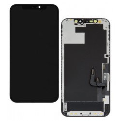 Дисплей для iPhone 12, iPhone 12 Pro, чорний, з рамкою, High quality, з пластиками камери та датчика наближення, (OLED), GK OEM hard Дисплей для iPhone 12, iPhone 12 Pro, чорний, з рамкою, High quality, з пластиками камери та датчика наближення, (OLED), GK OEM hard
