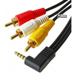 Кабель аудио-видео, мини-джек 4pin 3,5мм — 3RCA, черный, 1,8 м Кабель аудио-видео, мини-джек 4pin 3,5мм — 3RCA, черный, 1,8 м