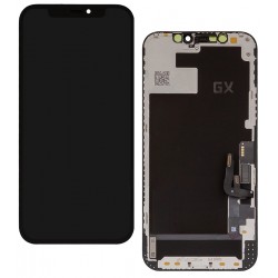 Дисплей для Apple iPhone 12, iPhone 12 Pro, чорний, з рамкою, High Quality, без мікросхеми, з пластиками камери та давача наближення, (OLED), GX OEM hard Дисплей для Apple iPhone 12, iPhone 12 Pro, чорний, з рамкою, High Quality, без мікросхеми, з пластиками камери та давача наближення, (OLED), GX OEM hard
