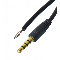 Кабель аудіо штекер 3,5стерео-провід 4pin, 4C, 1,5 метра, чорний Кабель аудіо штекер 3,5стерео-провід 4pin, 4C, 1,5 метра, чорний