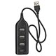 USB-хаб на 4USB 2.0, USB-Hub, 1 м, чорний