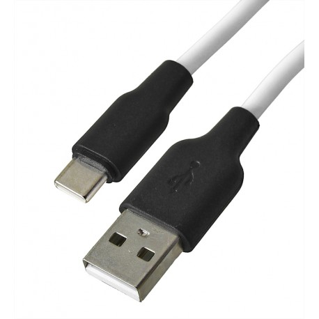 Кабель Type-C - USB, Hoco X21 Plus, 25см, короткий, пищевой силикон, сверхмягкий, белый