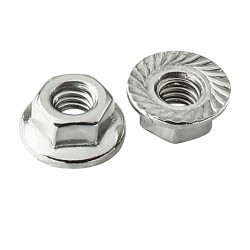 Гайка нержавеющая М4 шестигранная с фланцем зубчатая нерж. 304