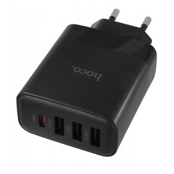 Зарядное устройство Hoco C127A 3USB, 2,4A, Type-C PD45W, черное Зарядное устройство Hoco C127A 3USB, 2,4A, Type-C PD45W, черное