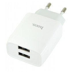 Зарядное устройство Hoco C73A 2USB, 2,4A, белый Зарядное устройство Hoco C73A 2USB, 2,4A, белый