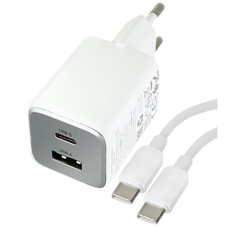 Зарядний пристрій Hoco C73A 2USB, 2,4A + кабель USB - Lightning, білий