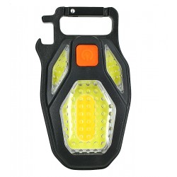 Ліхтарик брелок LL-203-COB, COB розсіяний (теплий/холодний/червоний), зарядка від Type-C, карабін, магніт, викрутка