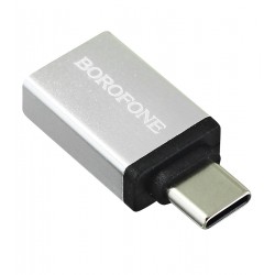OTG переходник Borofone BV3, Type-C, стальной