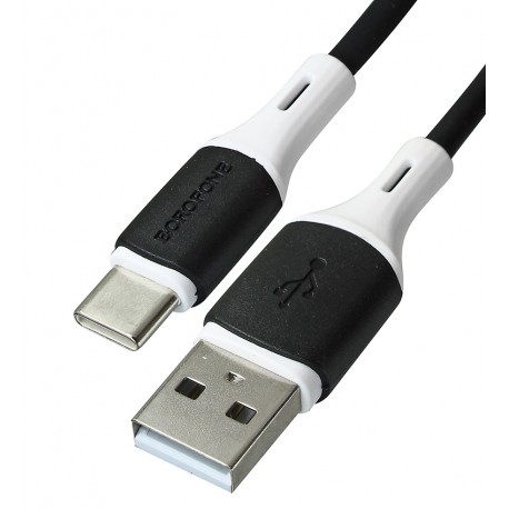 Кабель Type-C - USB, Borofone BX79, 1 м, 2,4А, силиконовый, черный