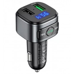 Автомобильное зарядное устройство Hoco E67 Bluetooth с FM модулятором (2USB QC 18W), черный Автомобильное зарядное устройство Hoco E67 Bluetooth с FM модулятором (2USB QC 18W), черный