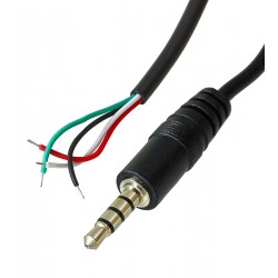 Аудіо кабель для ремонту навушників, штекер JACK 3,5 (4pin), 1м Аудіо кабель для ремонту навушників, штекер JACK 3,5 (4pin), 1м