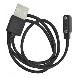 Кабель зарядки для смарт-годинника універсальний, магнітний, 2 pin, 4 x 12,5 мм, чорний Кабель зарядки для смарт-годинника універсальний, магнітний, 2 pin, 4 x 12,5 мм, чорний