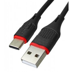 Кабель Micro-USB - Type-C, Borofone BX17, 1 метр, 3А, черный