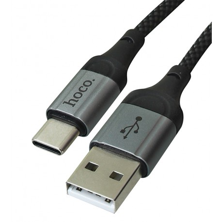 Кабель Type-C - USB, Hoco X102, 1 метр, 3А, черный