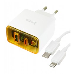 Зарядное устройство Hoco CS42A 1Type-C PD30W+USB QC3.0 charger set + кабель Type-C - Lightning Зарядное устройство Hoco CS42A 1Type-C PD30W+USB QC3.0 charger set + кабель Type-C - Lightning