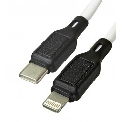 Кабель Type-C - Lightning PD 20W, Hoco X90, 1 м, 3А, силиконновый, белый Кабель Type-C - Lightning PD 20W, Hoco X90, 1 м, 3А, силиконновый, белый