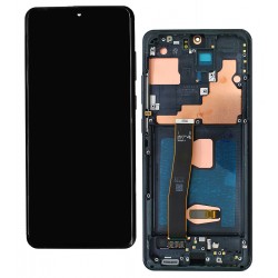 Дисплей для Samsung G988 Galaxy S20 Ultra, черный, с сенсорным экраном, с рамкой, оригинал (переклеенное стекло), Cosmic Black Дисплей для Samsung G988 Galaxy S20 Ultra, черный, с сенсорным экраном, с рамкой, оригинал (переклеенное стекло), Cosmic Black
