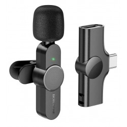Мікрофон петличка Borofone Lightning Trophy lavalier wireless digital microphone BFK12 |2.4G, 6h| (black) Мікрофон петличка Borofone Lightning Trophy lavalier wireless digital microphone BFK12 |2.4G, 6h| (black)