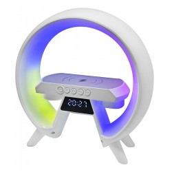 Light Sound Machine XM-X63, RGB ночник, часы, беспроводная зарядка, Bluetooth колонка