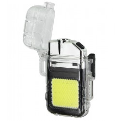 Фонарик брелок C01-A-COB, зарядка от Type-C, зажигалка