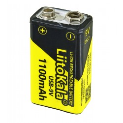 Акумулятор Крона LiitoKala USB-9V, 1100mAh Акумулятор Крона LiitoKala USB-9V, 1100mAh