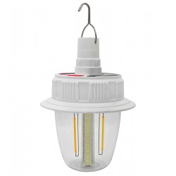 Светодиодная LED лампа с аккумулятором T38-COB+SMD (RGB), 2x18650, солнечная батарея, крючок, ЗУ Type-C