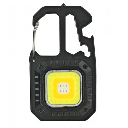 Ліхтарик брелок W5138, 3*COB (Теплий/Холодний/червоний) зарядка від Type-C, карабін, магніт, 4 викрутки, 6 режимів роботи