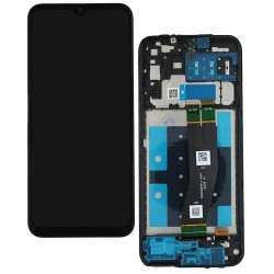 Дисплей для Samsung A145 Galaxy A14, черный, с рамкой, оригинал (PRC), с черным шлейфом