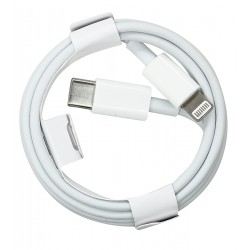 Кабель Type-C - Lightning, пвх изоляция, до 1А, 1 метра, белый
