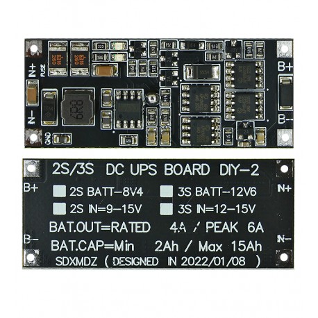 Модуль безперебійного живлення 9V-15V, 50W, 4A, TZT DC UPS control board 2S/3S