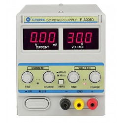 Лабораторний блок живлення Sunshine P-3005D, Одноканальний, Трансформаторний, до 30 В, до 5 А, Світлодіодні індикатори Лабораторний блок живлення Sunshine P-3005D, Одноканальний, Трансформаторний, до 30 В, до 5 А, Світлодіодні індикатори