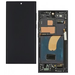 Дисплей для Samsung S918 Galaxy S23 Ultra, черный, с рамкой, High Copy, (OLED)