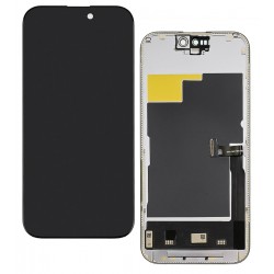 Дисплей для Apple iPhone 15 Pro, черный, с сенсорным экраном, с рамкой, High Quality, DD-OLED Дисплей для Apple iPhone 15 Pro, черный, с сенсорным экраном, с рамкой, High Quality, DD-OLED