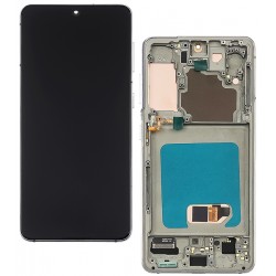 Дисплей для Samsung G990F Galaxy S21, черный, с серебристой рамкой, High quality, (OLED) Дисплей для Samsung G990F Galaxy S21, черный, с серебристой рамкой, High quality, (OLED)