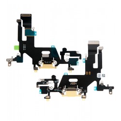 Шлейф iPhone 11, коннектора зарядки, коннектора навушників, жовтий, з мікрофоном, High quality Шлейф iPhone 11, коннектора зарядки, коннектора навушників, жовтий, з мікрофоном, High quality