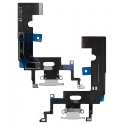 Шлейф для iPhone XR, коннектора зарядки, белый, с микрофоном, China quality Шлейф для iPhone XR, коннектора зарядки, белый, с микрофоном, China quality