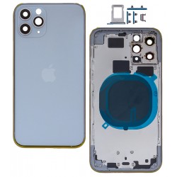 Корпус для iPhone 11 Pro, серебристый, с держателем SIM-карты, с боковыми кнопками Корпус для iPhone 11 Pro, серебристый, с держателем SIM-карты, с боковыми кнопками