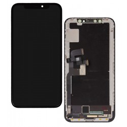Дисплей для Apple iPhone X, черный, с рамкой, оригинал (переклеенное стекло), с пластиками камеры и датчика приближения Дисплей для Apple iPhone X, черный, с рамкой, оригинал (переклеенное стекло), с пластиками камеры и датчика приближения