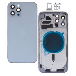 Корпус для Apple iPhone 12 Pro Max, серебристый, с держателем SIM-карты, с боковыми кнопками, High quality, Silver Корпус для Apple iPhone 12 Pro Max, серебристый, с держателем SIM-карты, с боковыми кнопками, High quality, Silver