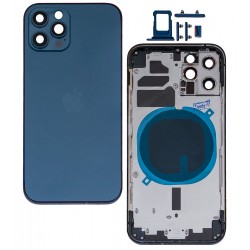 Корпус для Apple iPhone 12 Pro, синий, с держателем SIM-карты, с боковыми кнопками, High quality, Pacific Blue Корпус для Apple iPhone 12 Pro, синий, с держателем SIM-карты, с боковыми кнопками, High quality, Pacific Blue