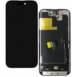 Дисплей для Apple iPhone 14 Pro, черный, с рамкой, High quality, (OLED), OEM soft Дисплей для Apple iPhone 14 Pro, черный, с рамкой, High quality, (OLED), OEM soft