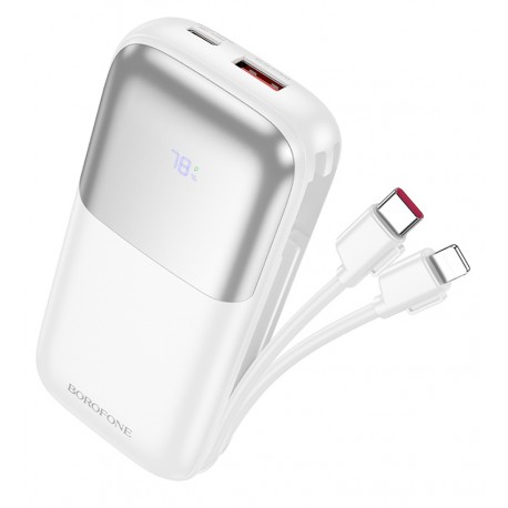 Power bank Borofone BJ62, 10000 mAh, PD20W (USB/Type-C + кабель 2в1 Type-C, Lightning)